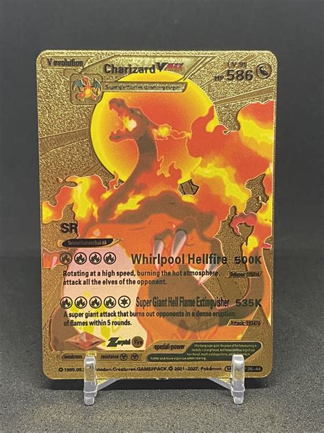 Rare Blastoise VMAX High Quality Pokemon Gold Foil Fan Art Display Card. . Pokemon gold foil cards